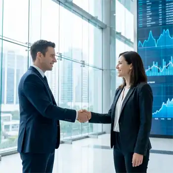 Two business professionals shaking hands